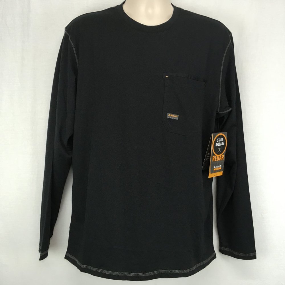Ariat Rebar Mens M T-Shirt Long Sleeve Pocket New